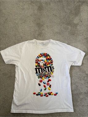 A Bathing Ape x M&M's White Graphic Short-Sleeve Tee